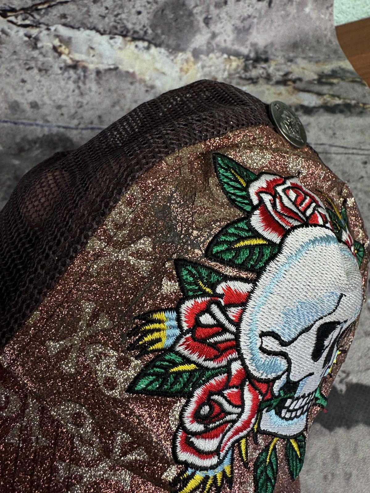 Ed Hardy Ed Hardy “Sugar Skull” Men’s Cap Size ONE SIZE - 6 Thumbnail