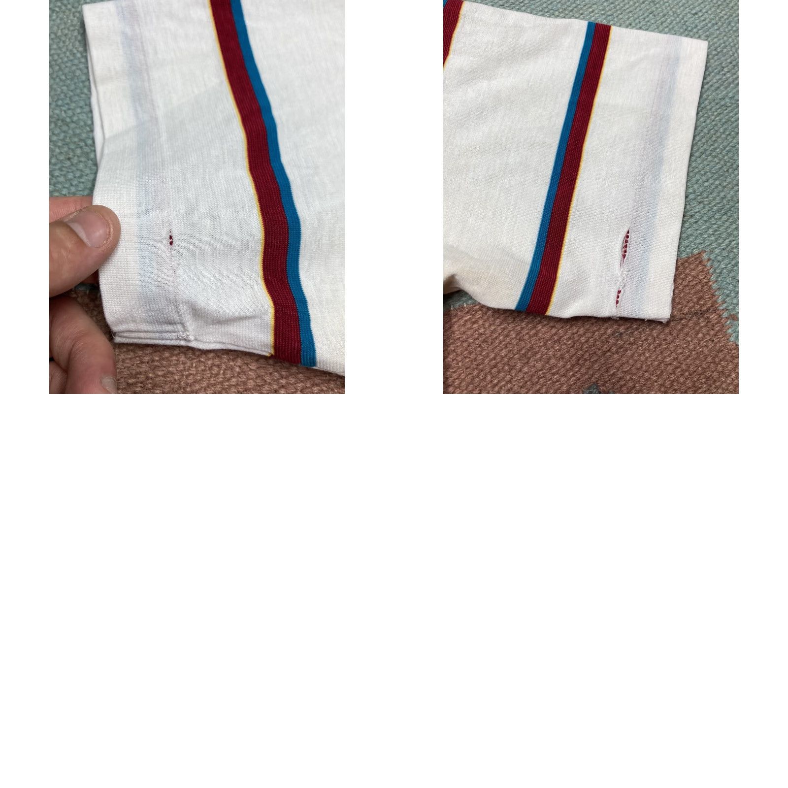 Vintage VINTAGE 1980’s striped polo shirt cotton poly blend teal maroon white Small Polo Men S White Striped 1980s Vintage Shirt Size US S / EU 44-46 / 1 - 9 Thumbnail