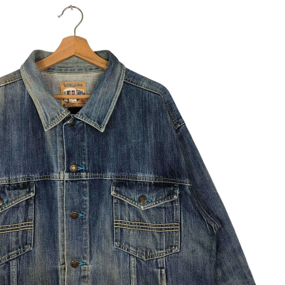 Japanese Brand 🔥90’s Vintage Denim Biker Jacket Iron Horse Big Logo Size US XL / EU 56 / 4 - 6 Thumbnail