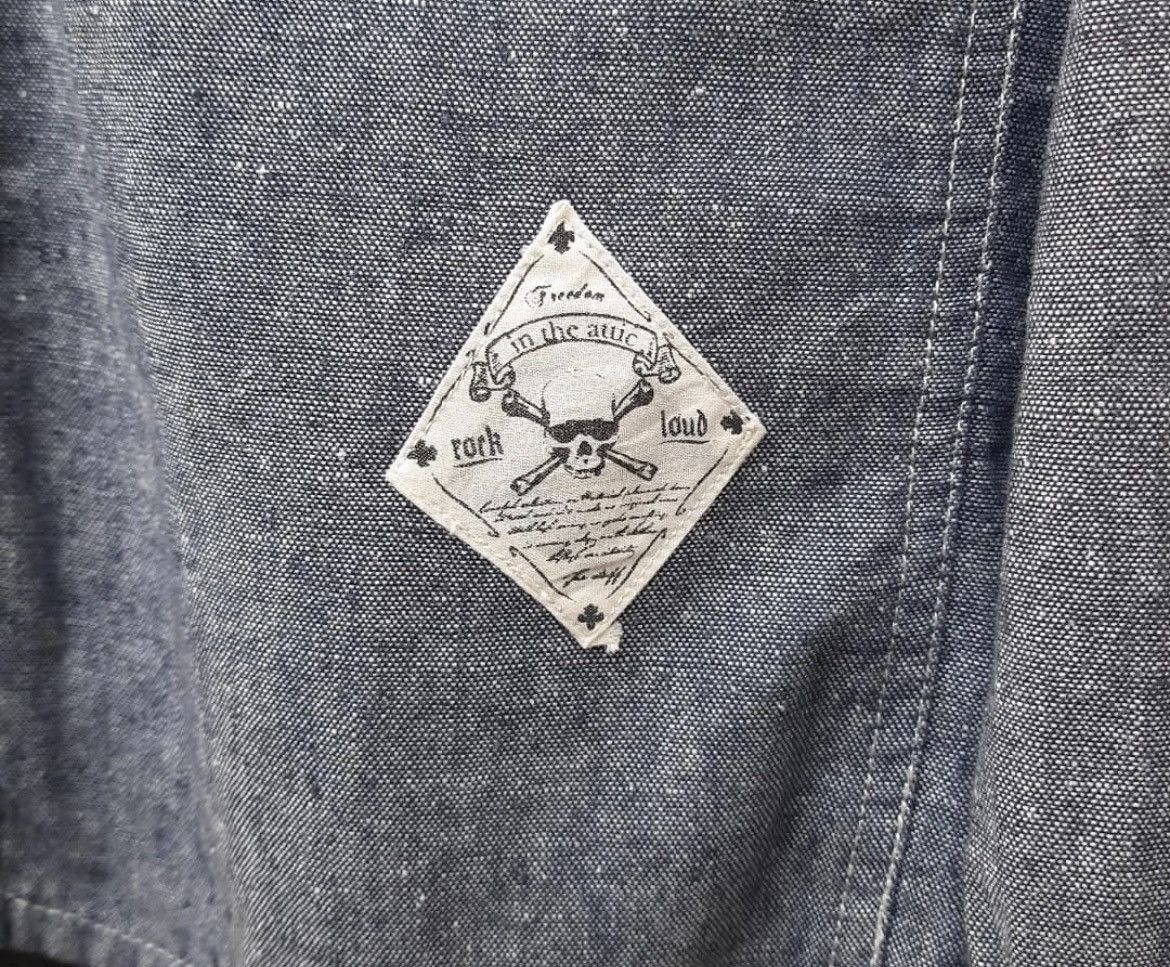 Hysteric Glamour 2000s In Tne Attic Japanese Poem Snap Denim Shirt y2k Size US M / EU 48-50 / 2 - 5 Thumbnail