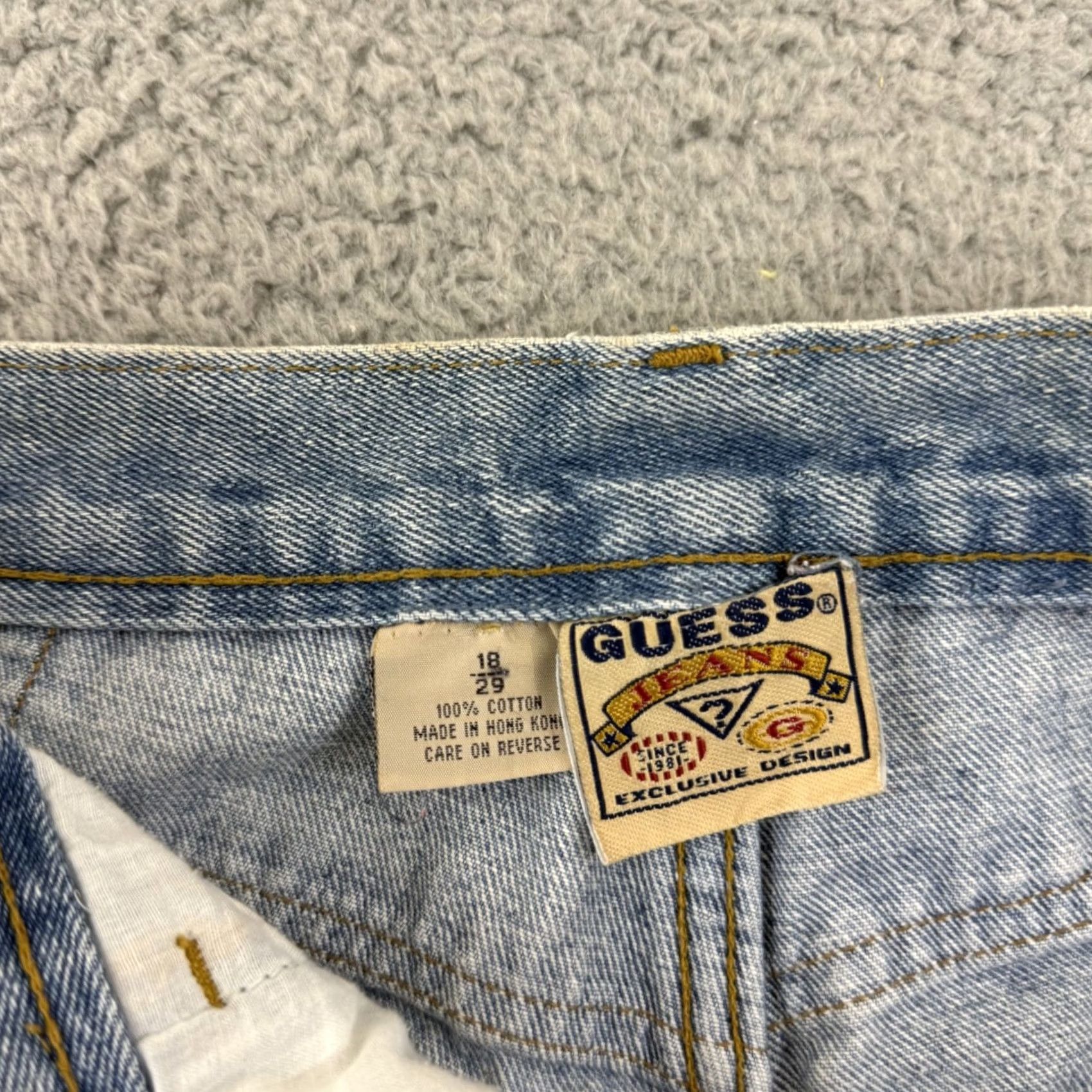 Guess VINTAGE Guess Jeans Womens Jeans 90s Baggy Wide-Leg Denim Blue 28x30 18 Plus Womens Size 40" / US 18 - 5 Thumbnail