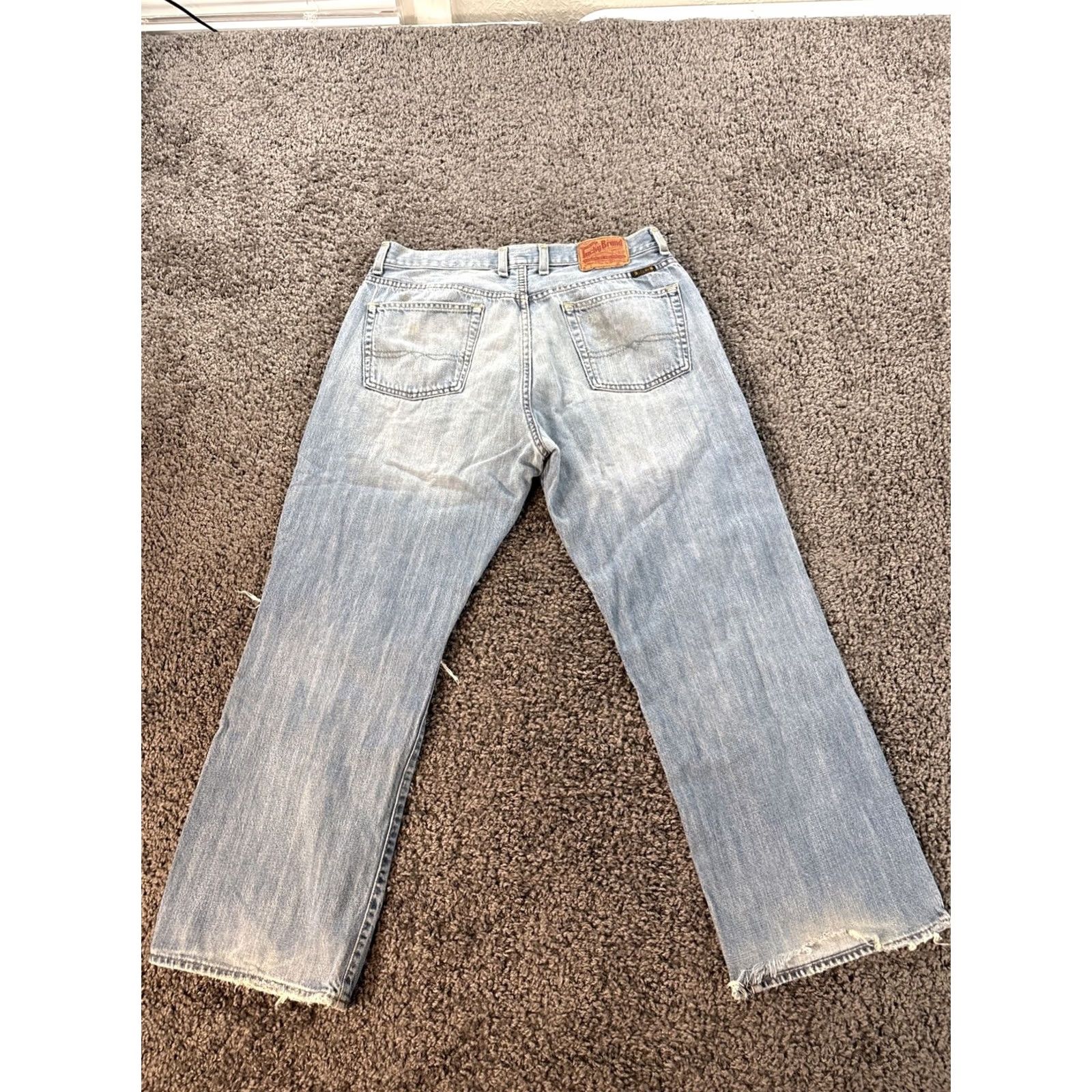 Lucky Brand VINTAGE Lucky Brand Jeans Mens 36x28 Baggy Wide Distressed Grunge Blue 36 Inseam 28 Relaxed Wide-Leg Men Size US 36 / EU 52 - 7 Thumbnail