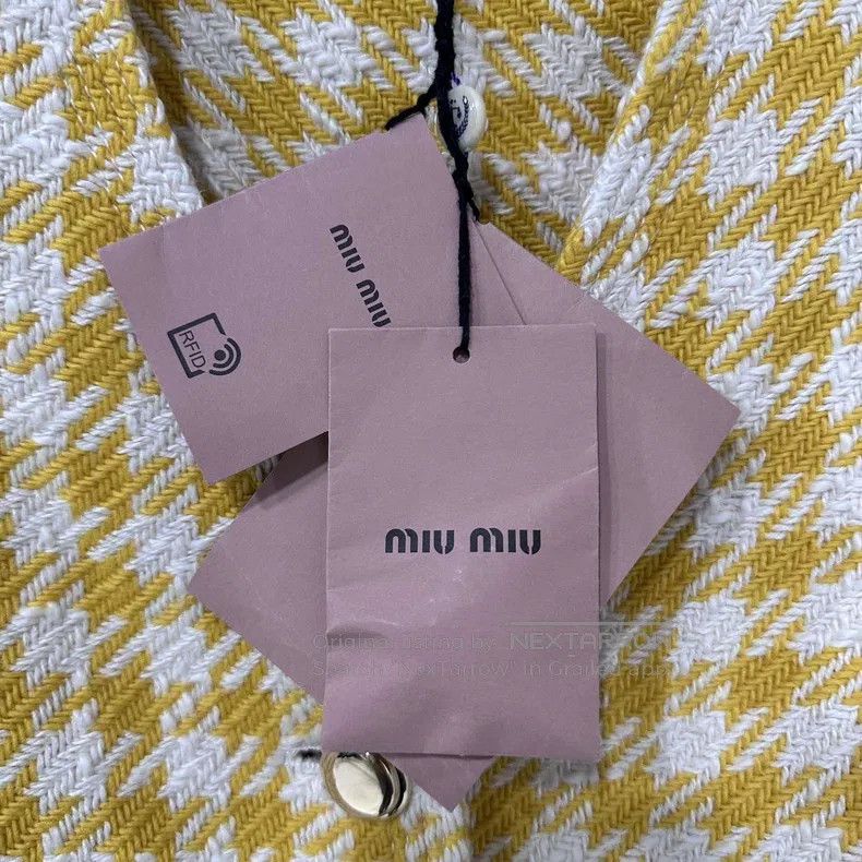 Miu Miu Miu Miu 38 Houndstooth yellow button coat Size M / US 6-8 / IT 42-44 - 6 Thumbnail