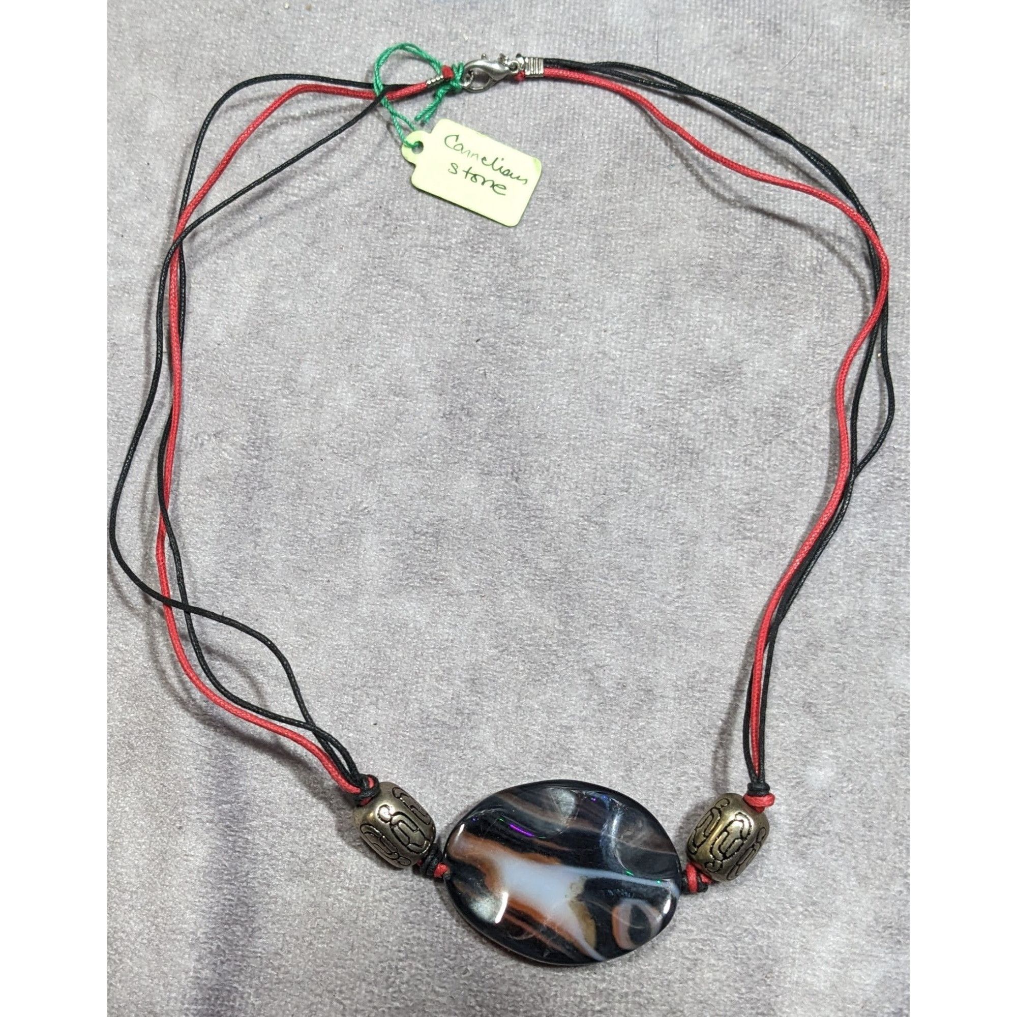 Other Handmade Connection Stone Red And Black Pendant Necklace Size ONE SIZE - 8 Thumbnail