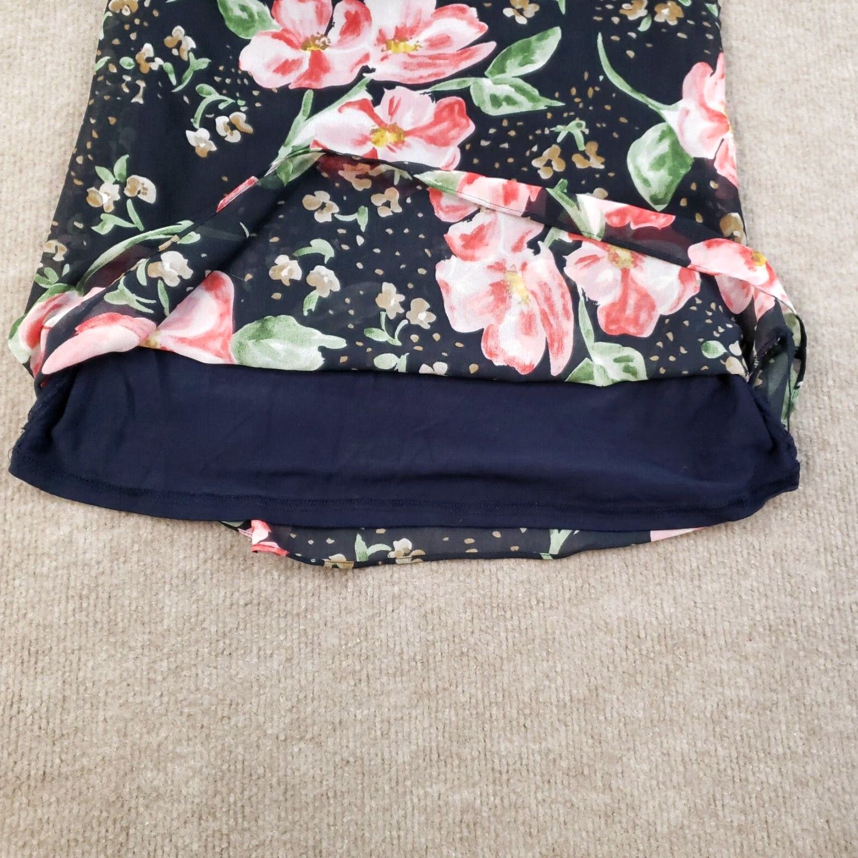 Vintage Cabi Top Tunic Womens XS Blue Lined Cold Shoulder Straps Floral Lightweight Size XS / US 0-2 / IT 36-38 - 6 Thumbnail