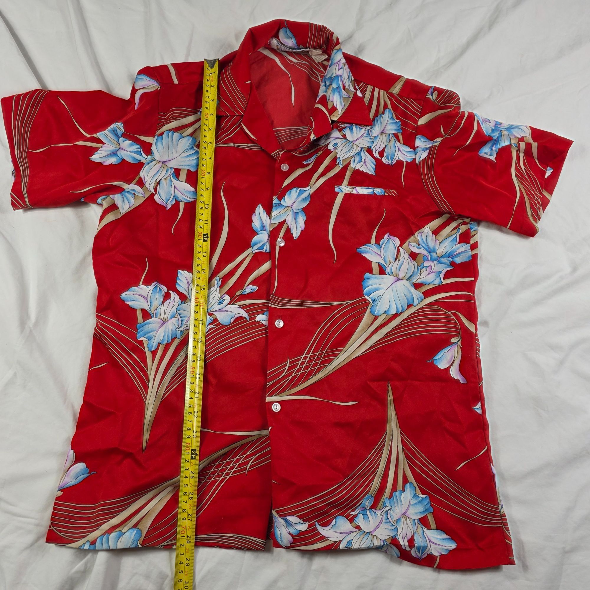 Other Vintage Waltah Clarks Mens Large Red Blue Floral Button Up H Size US L / EU 52-54 / 3 - 7 Thumbnail