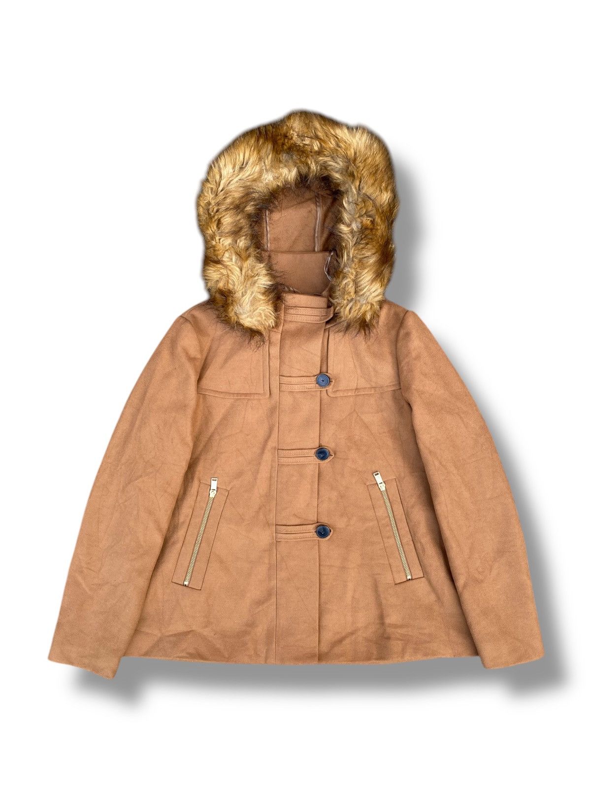 Zara Zara Womens Hooded Overcoat Brown Jacket. #F1 Size M / US 6-8 / IT 42-44 - 1 Thumbnail