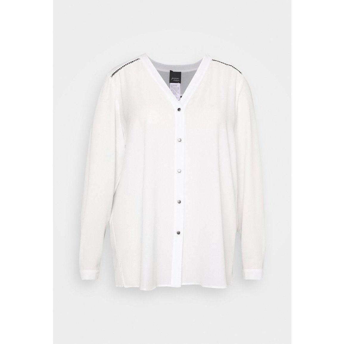 Marina Rinaldi Marina Rinaldi White Button Up Chain Blouse 31/US 22 Neutral Size 3XL / US 20-22 - 1 Thumbnail
