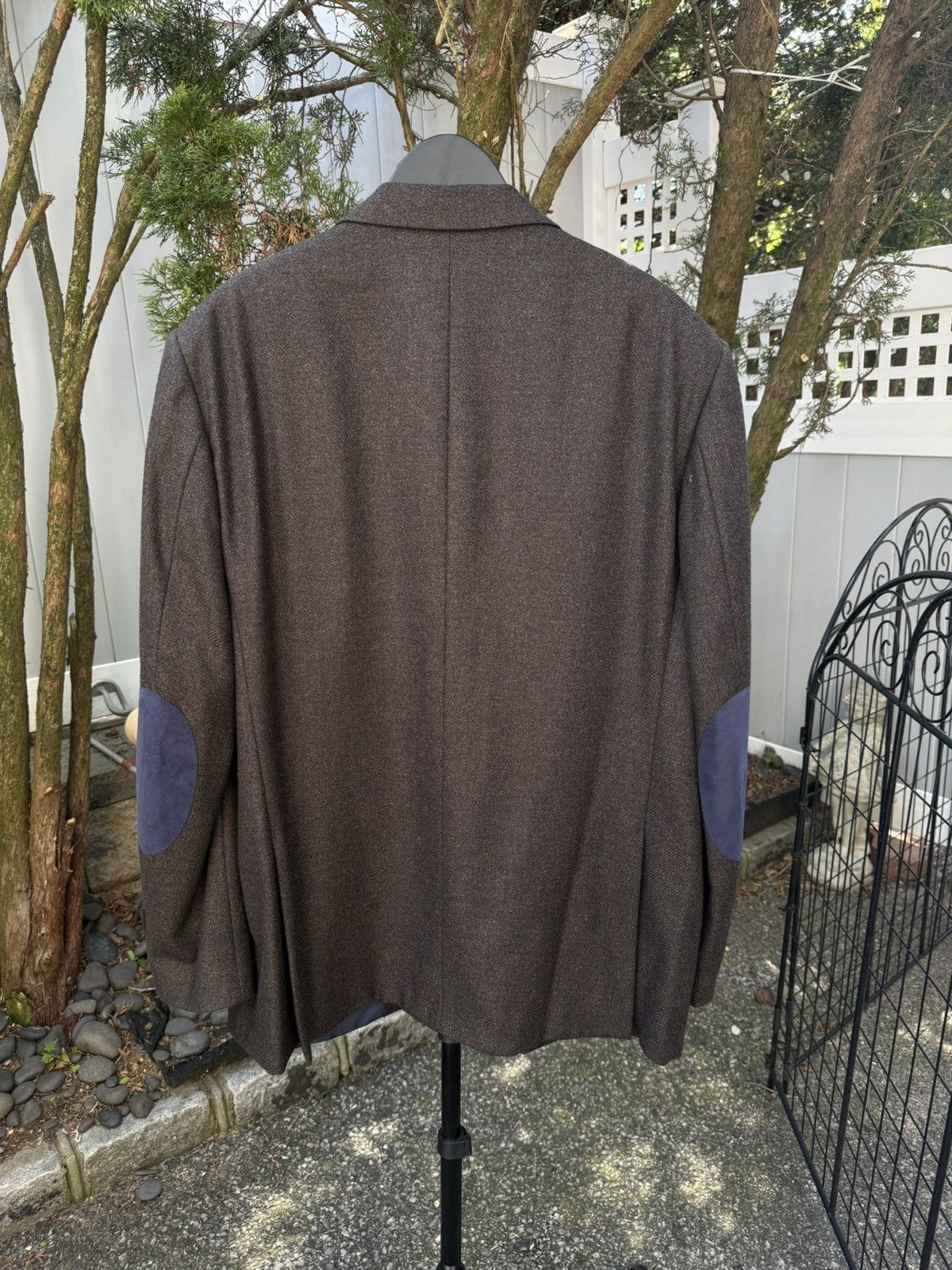 Corneliani Brown Wool Italy 60R Custom Blazer Blue Elbow Patches Size 54R - 7 Thumbnail