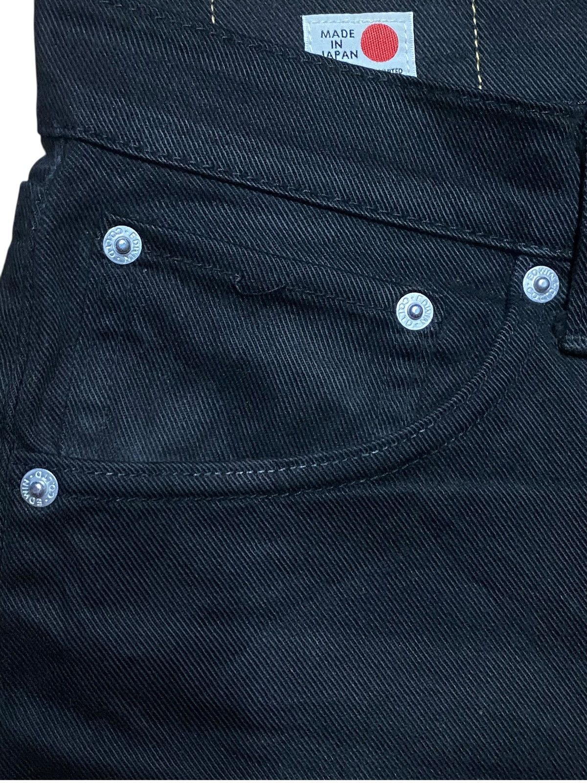 Edwin Vintage Edwin 503 Black Denim Slim Fit Jeans Size US 32 / EU 48 - 7 Thumbnail
