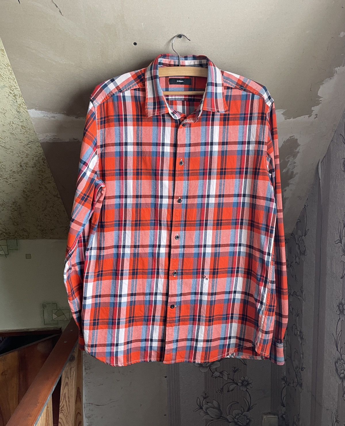 Diesel Diesel Men Long Sleeves Plaid Flannel Shirt Size XL Size US XL / EU 56 / 4 - 1 Thumbnail