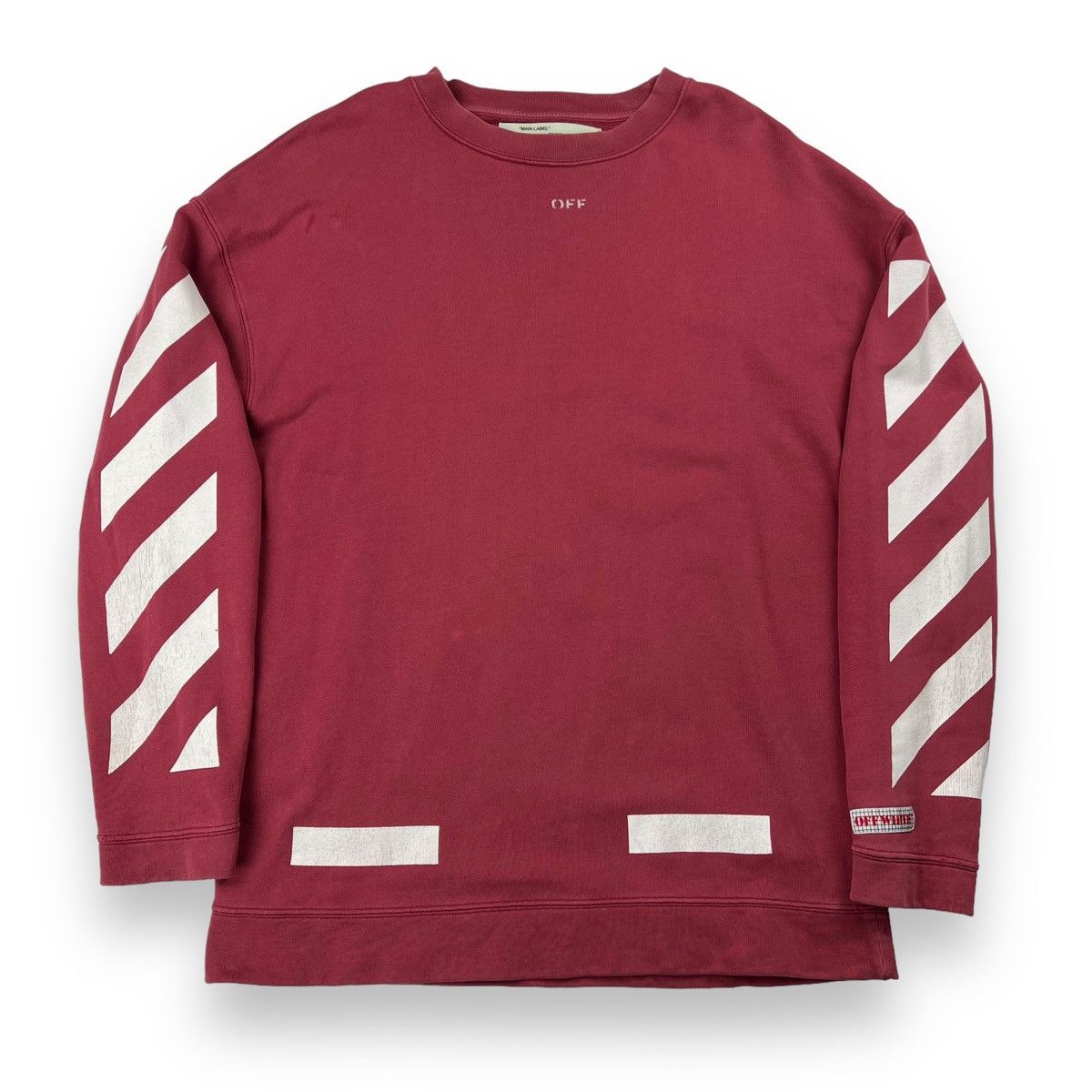 Off-White Off-White Burgundy Arrows Sweatshirt Size US M / EU 48-50 / 2 - 2 Thumbnail