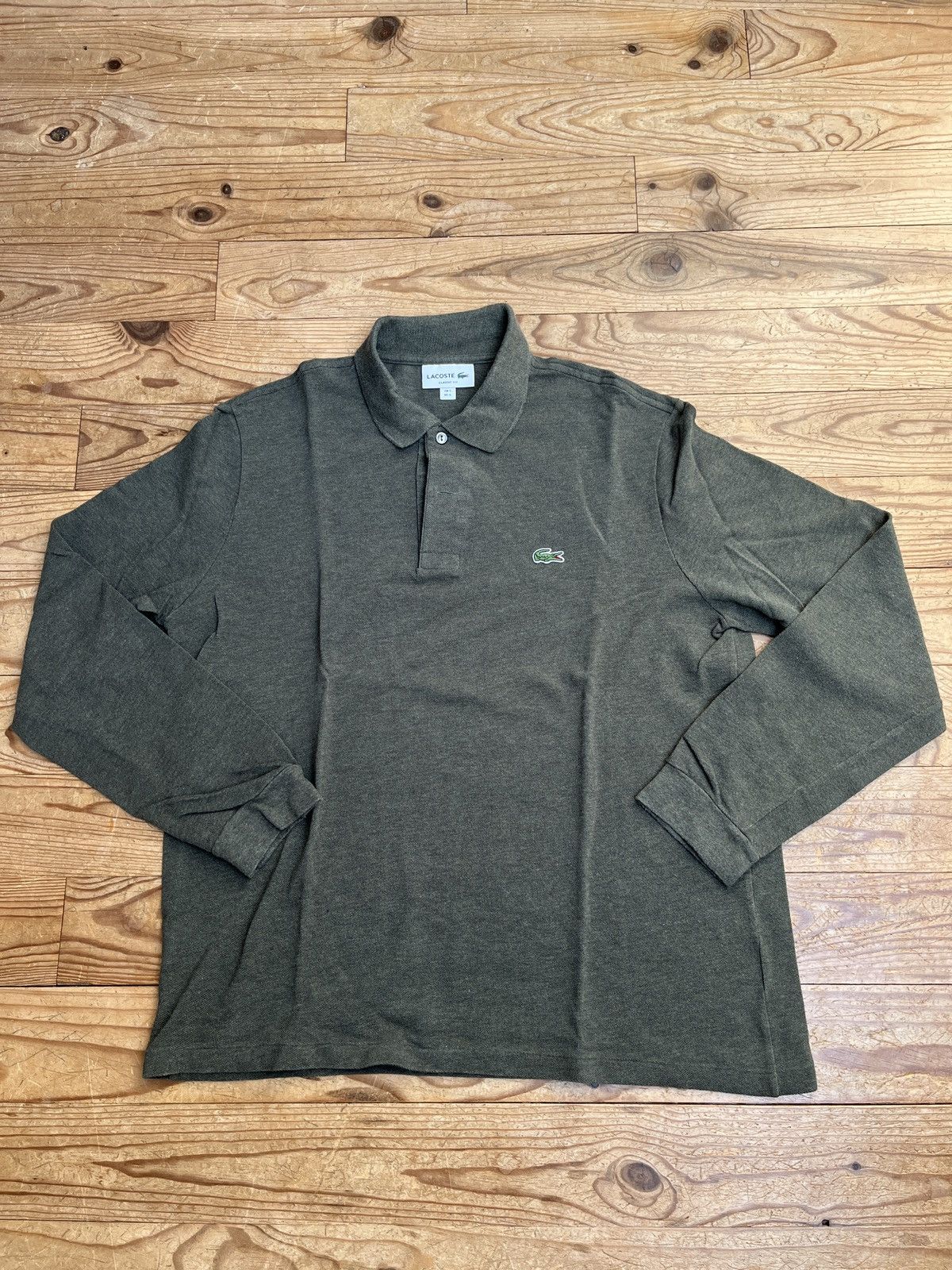 Lacoste Kaki Green long sleeve Lacoste polo Size US L / EU 52-54 / 3 - 1 Thumbnail