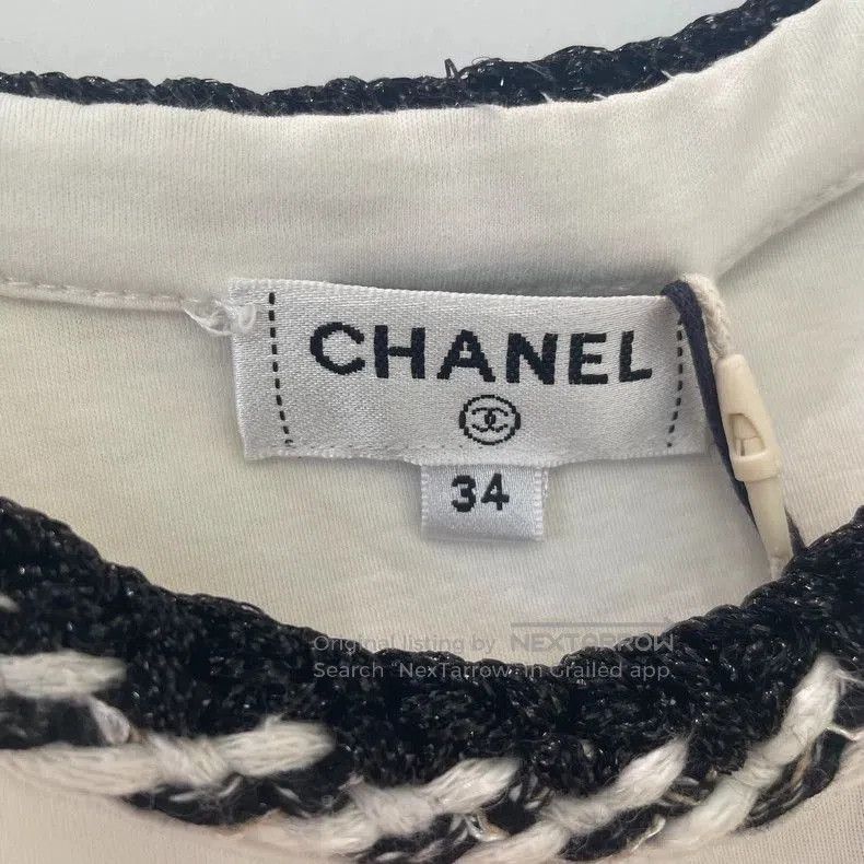 Chanel Chanel White Embroidered Short Sleeve T. Size US XXS / EU 40 - 6 Thumbnail