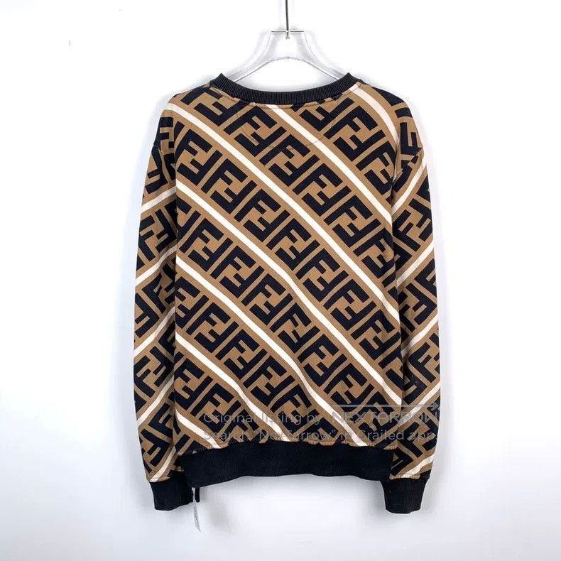 Fendi Fendi Logo Monogram Letter Embroidered Brown Cotton Crewne Size US S / EU 44-46 / 1 - 2 Thumbnail