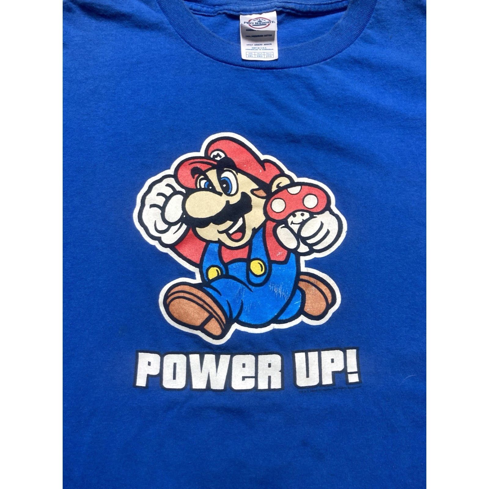 Nintendo VINTAGE Nintendo T-Shirt Boxy XXL Men Blue Super Mario Power Up Mushroom Y2K Graphic Size US XXL / EU 58 / 5 - 2 Thumbnail