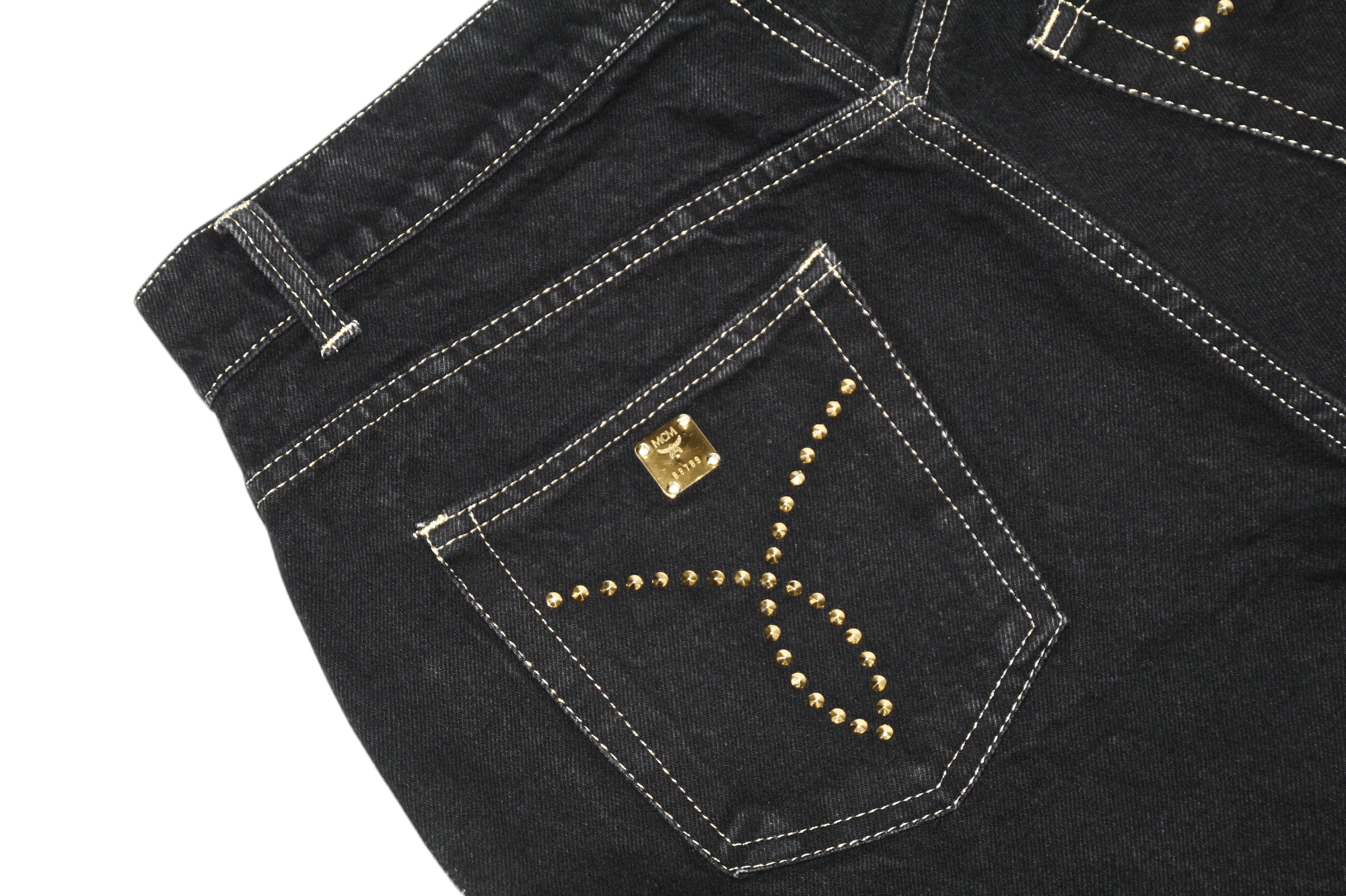 MCM RARE🔥90's MCM Studded Gold Taper Baggy Jeans Size US 32 / EU 48 - 17 Thumbnail