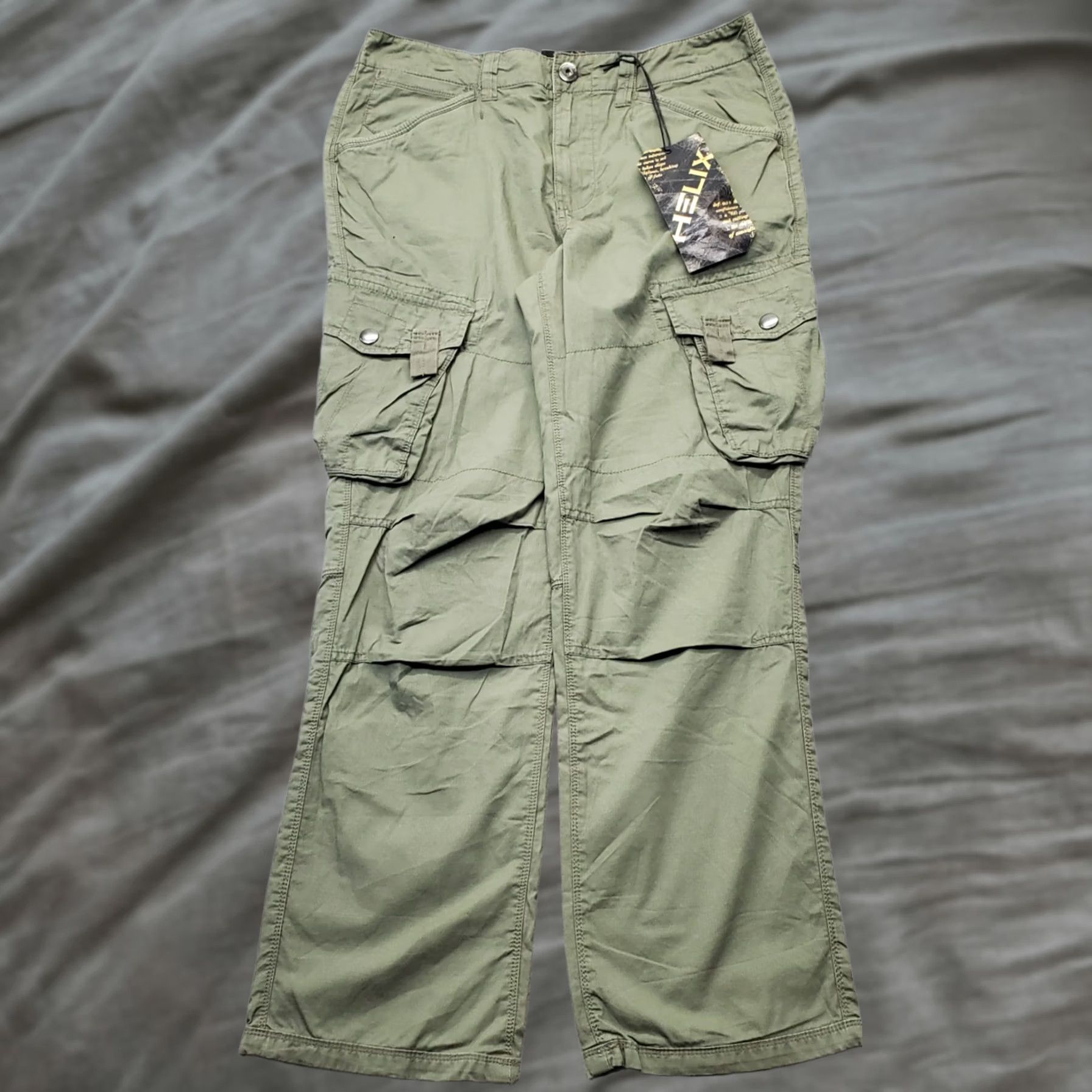 Vintage Helix Cargo Pants Mens 32x30 Green Rugged Flex Utility Workwear Straight Leg Size US 32 / EU 48 - 1 Thumbnail