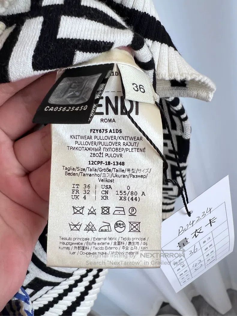 Fendi Fendi Sweater old flower full print cotton sweater black a Size XXS / US 00 / IT 34 - 5 Thumbnail