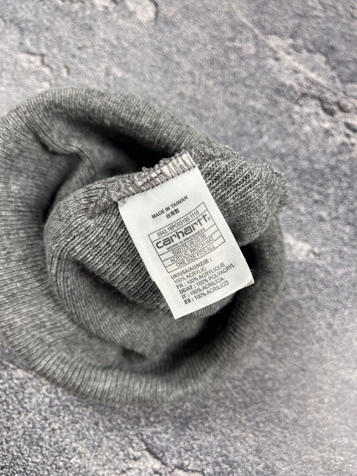 Carhartt Hat Carhartt Winter Logo Grey Unisex Size ONE SIZE - 4 Thumbnail