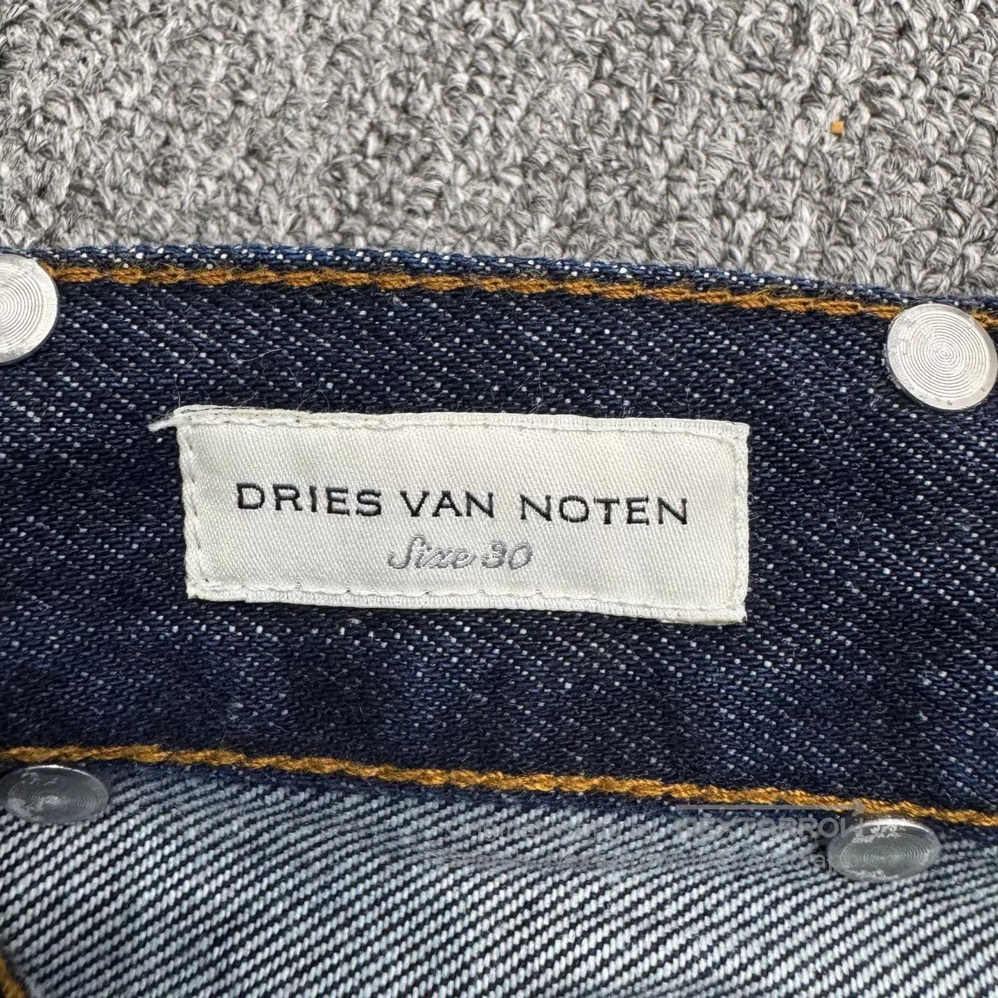Dries Van Noten Dries Van Noten Leather Patch Wide-Leg Jeans. Size US 30 / EU 46 - 2 Thumbnail