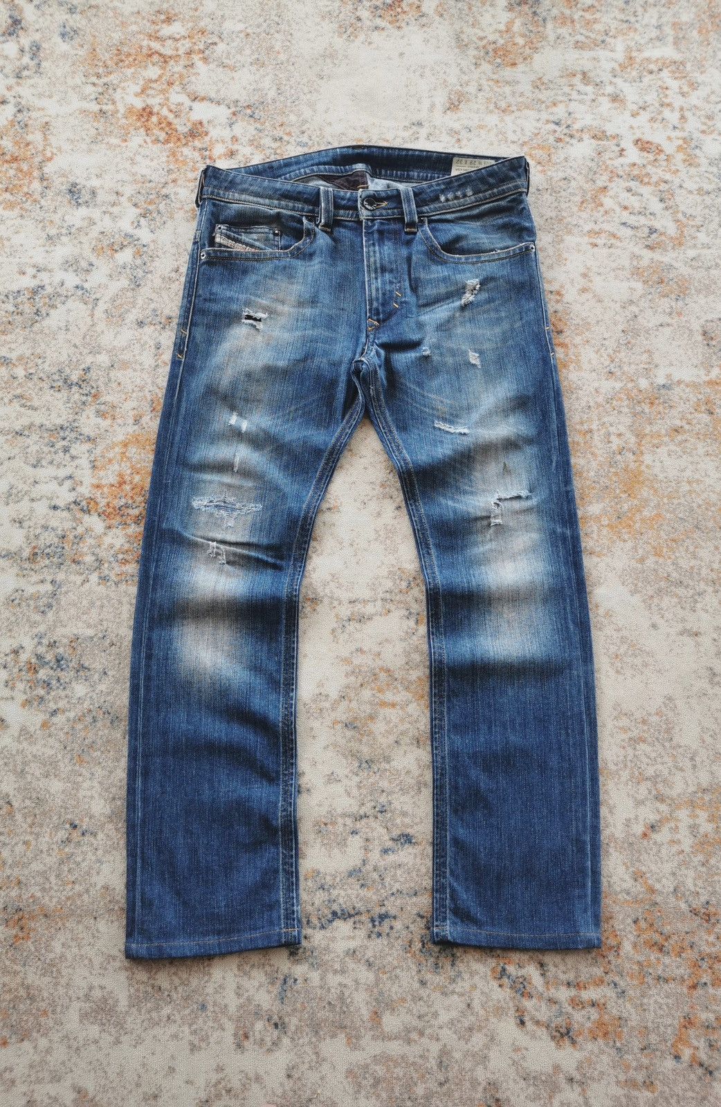 14th Addiction × Diesel × If Six Was Nine Diesel Thavar Slim Stretch Distressed Denim Jeans Size US 32 / EU 48 - 2 Thumbnail
