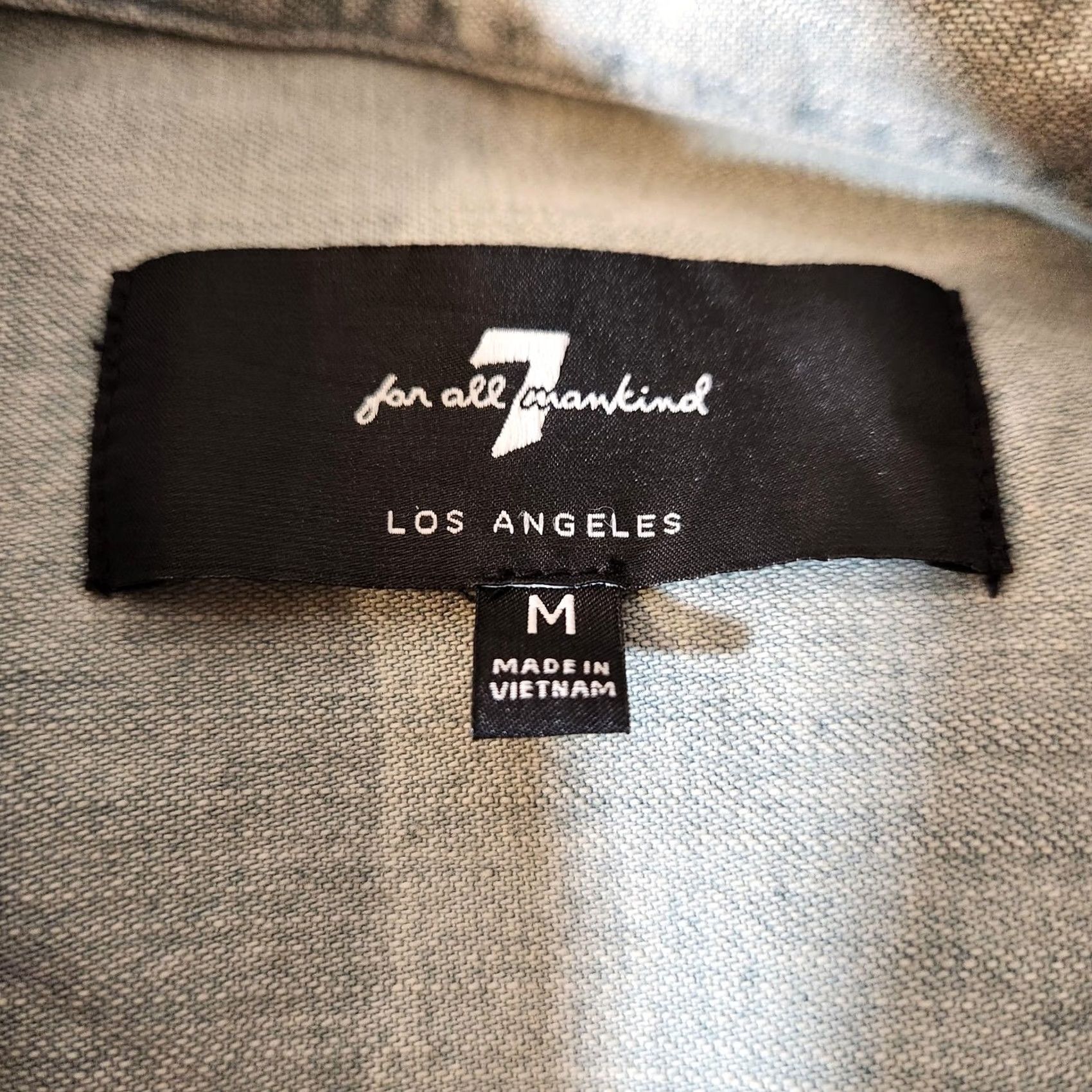 7 For All Mankind 7 For All Mankind Shirt Mens Medium Light Blue Western Snap Button Cotton Denim Shirt Mens Medium Light Blue Western Snap Button Cotton Denim Size US M / EU 48-50 / 2 - 2 Thumbnail