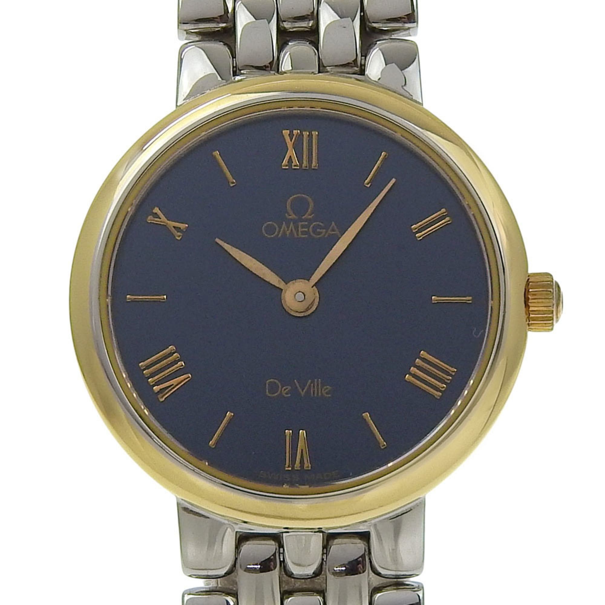 Omega Omega De Ville 7261.83 Stainless Steel Watch, 1993 Model, Quartz, Analog, Black Dial, Ladies' Watch Size ONE SIZE - 1 Thumbnail