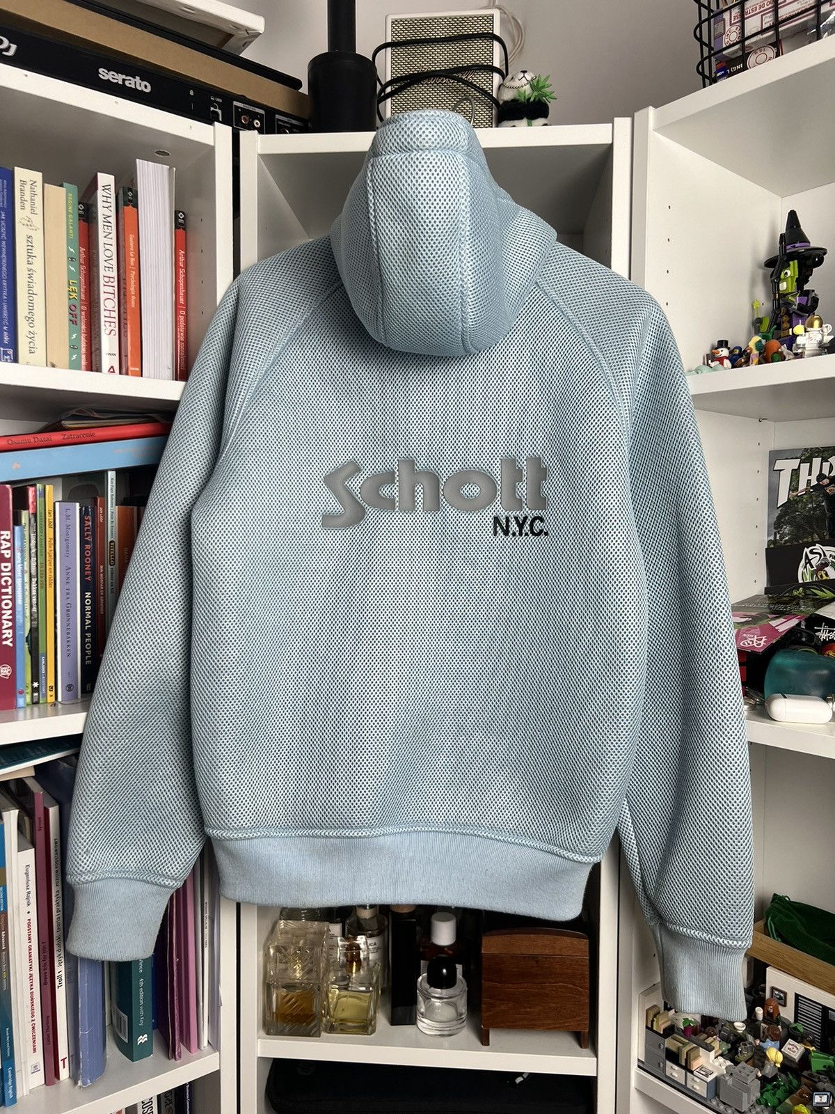 Schott × Vintage Vintage Schott Solid airtex fleece zip hoodie S gorpcore army Size US S / EU 44-46 / 1 - 1 Thumbnail