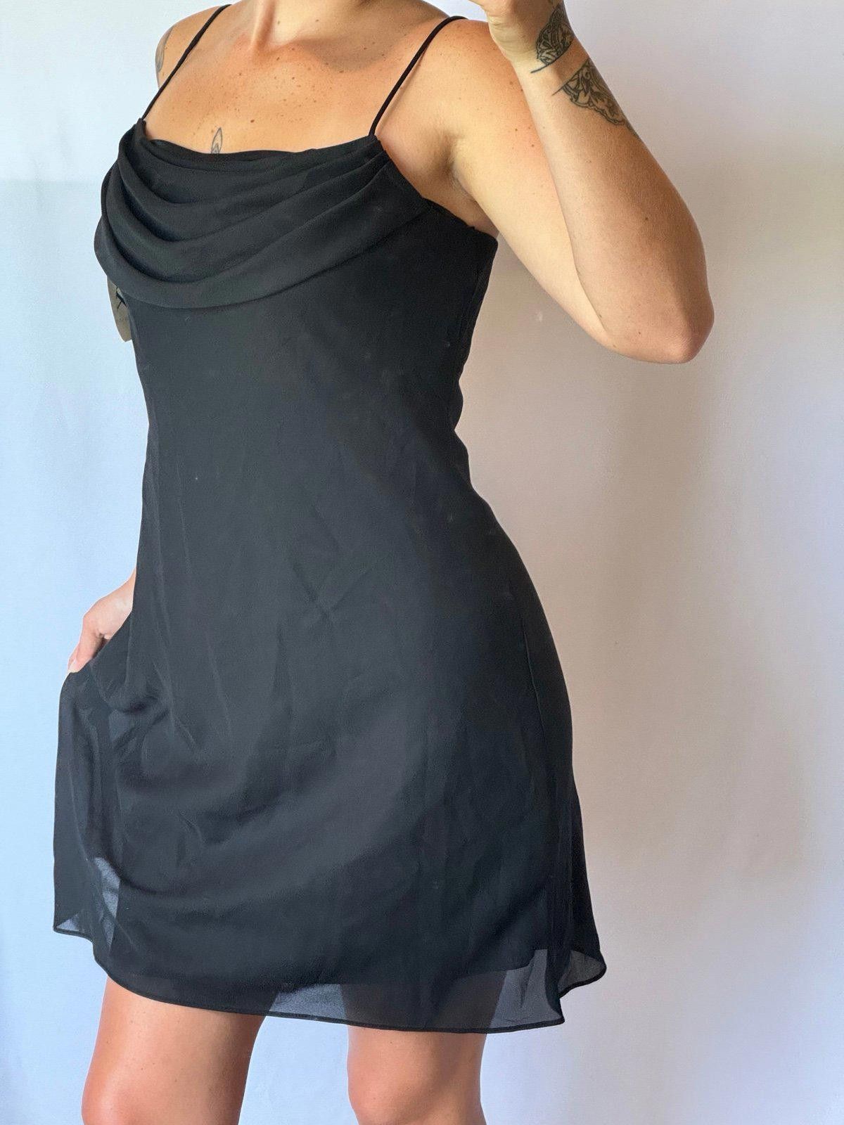 Designer Black Midi Dress Size M / US 6-8 / IT 42-44 - 3 Thumbnail