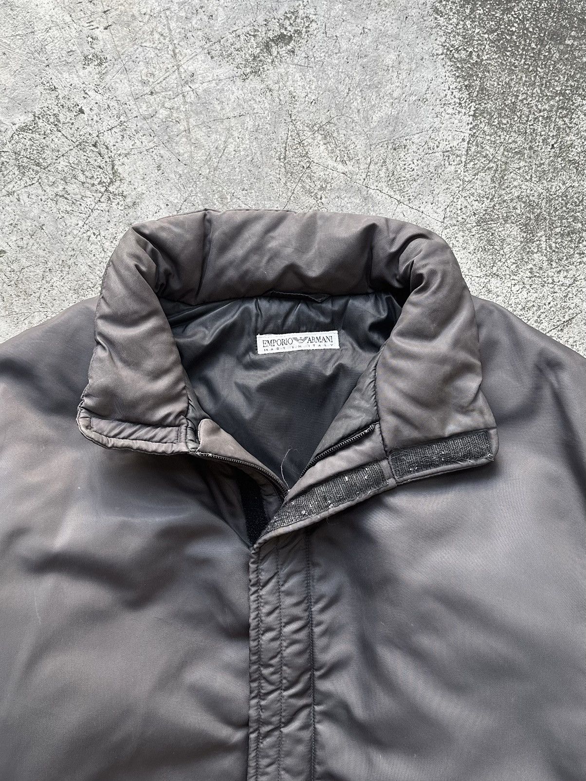 Emporio Armani 90s Nylon Velcro Bomber Jacket Size US M / EU 48-50 / 2 - 2 Thumbnail
