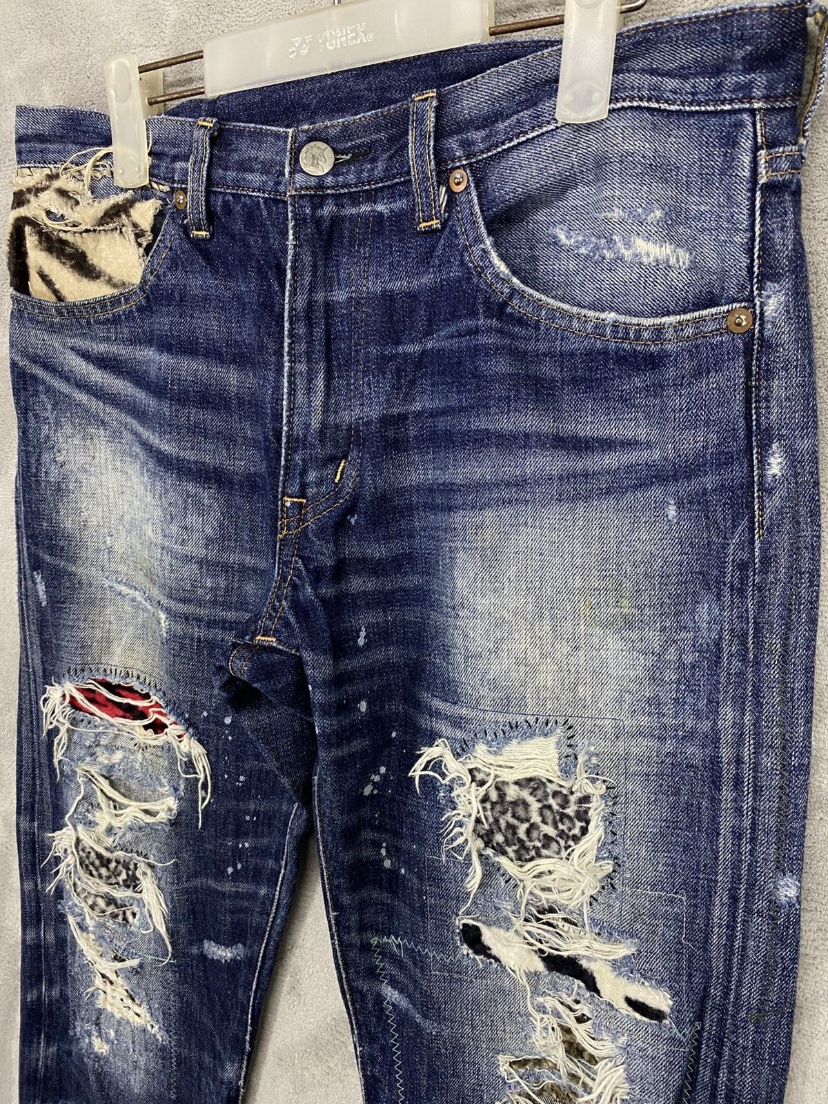 Hysteric Glamour RIPPED🔥RNA SLANG DISTRESSED DENIM UNDERCOVER DESIGN JEANS Size US 32 / EU 48 - 2 Thumbnail