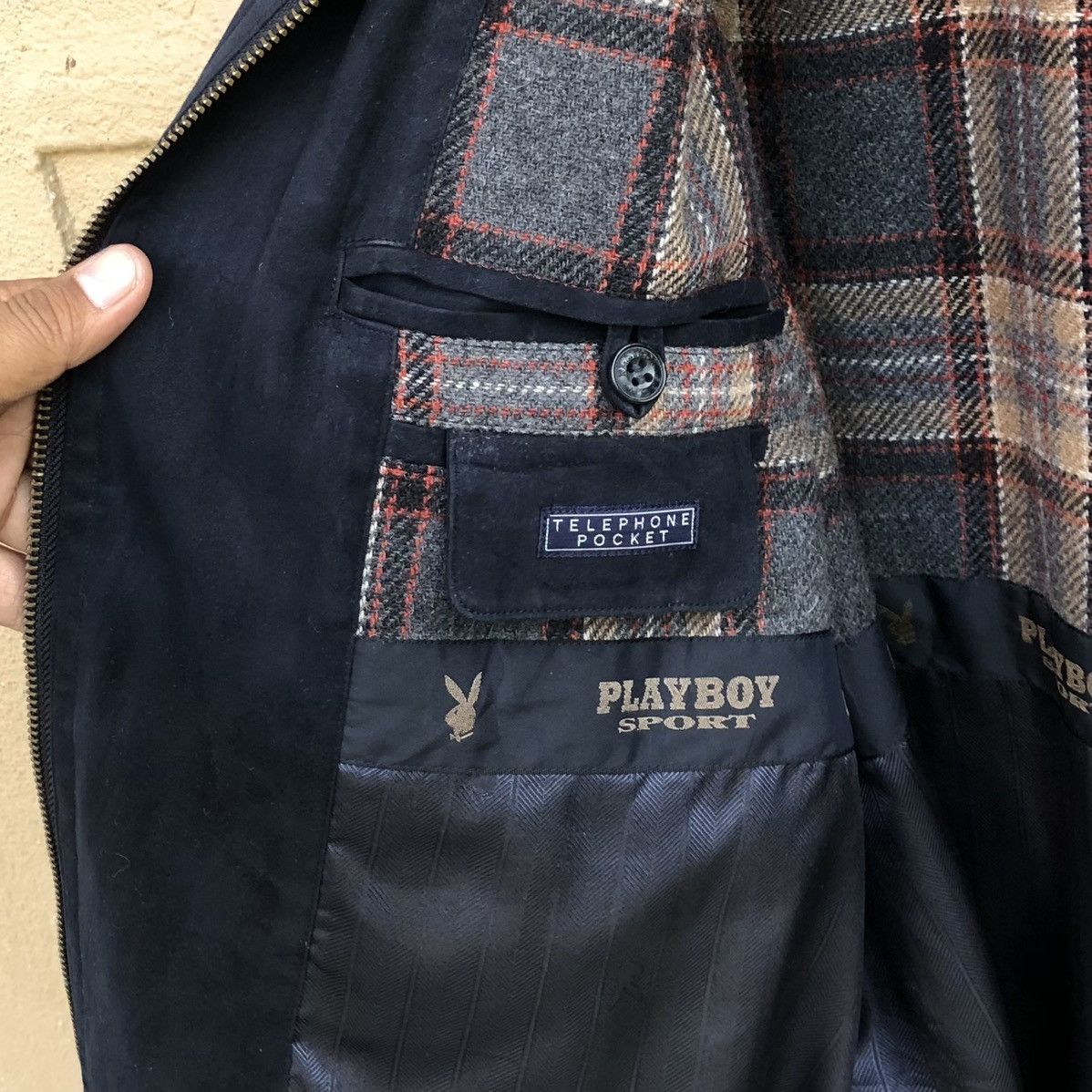 Playboy Vintage Playboy Men’s Black Suede Bomber Jacket Size US L / EU 52-54 / 3 - 5 Thumbnail