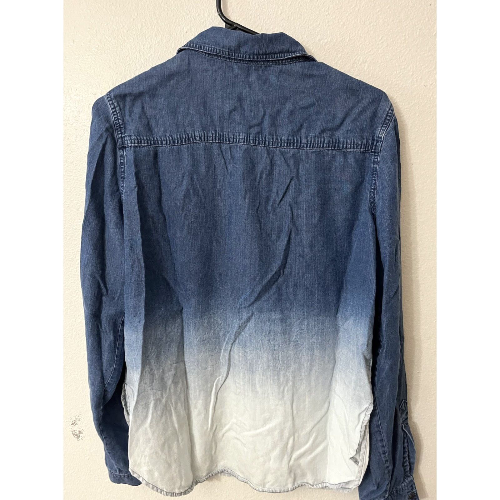 Vintage VINTAGE Ninety One 91 Western Shirt Orange Blue Ombre Cotton Button Down Long Sleeve M Women’s Shirt Size M / US 6-8 / IT 42-44 - 2 Thumbnail