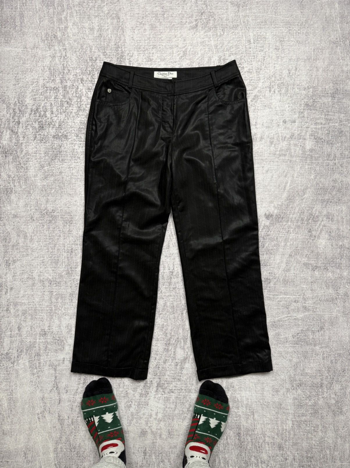 Christian Dior Monsieur Vintage black Christian Dior Boutique silk wool trousers 90s Size 27" / US 4 / IT 40 - 1 Thumbnail