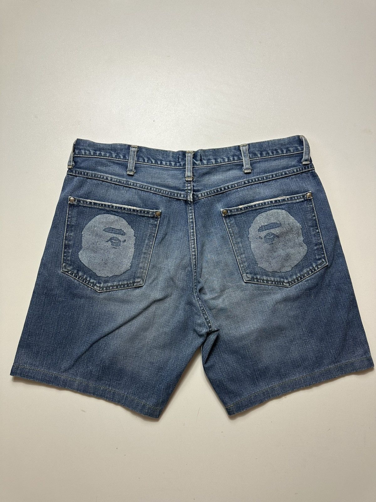 Bape Vintage Bape Head Selvedge Jorts Size US 36 / EU 52 - 1 Thumbnail