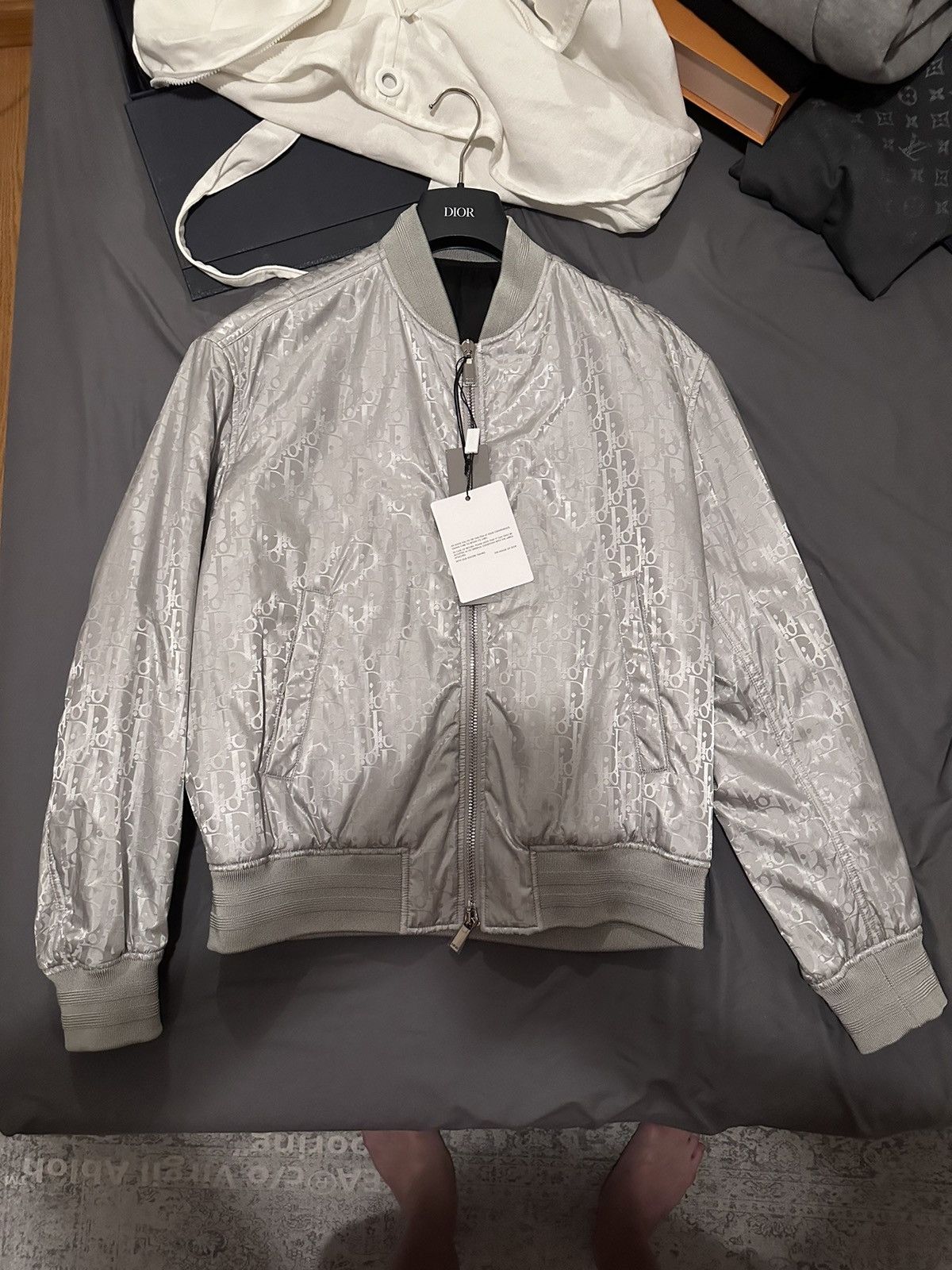 Dior Dior Oblique Bomber Jacket Gray Technical Fabric 52 L Size US L / EU 52-54 / 3 - 2 Thumbnail