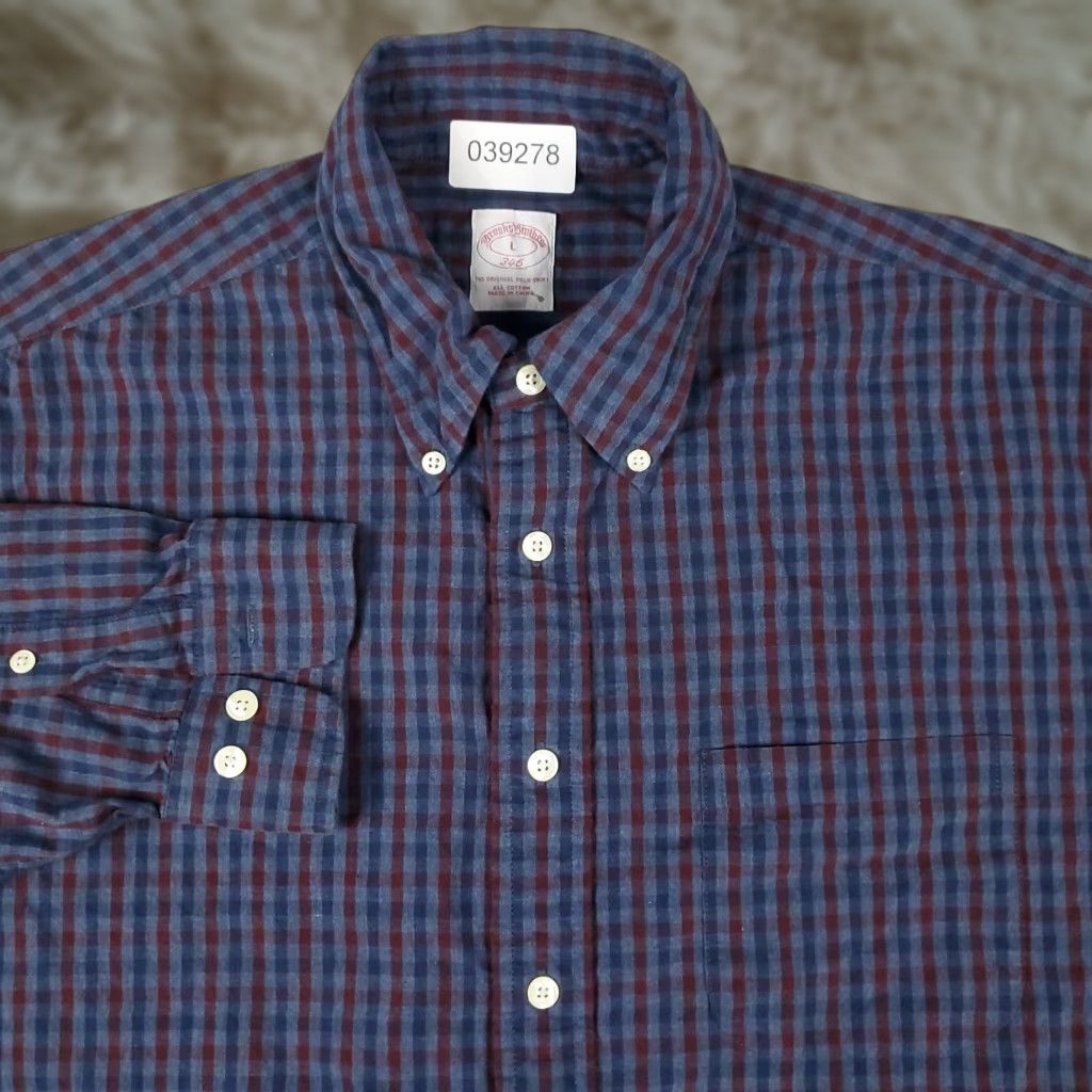 Brooks Brothers Brooks Brothers Button-Up Shirt Mens Large Blue Check Long Sleeve Casual Size US L / EU 52-54 / 3 - 1 Thumbnail