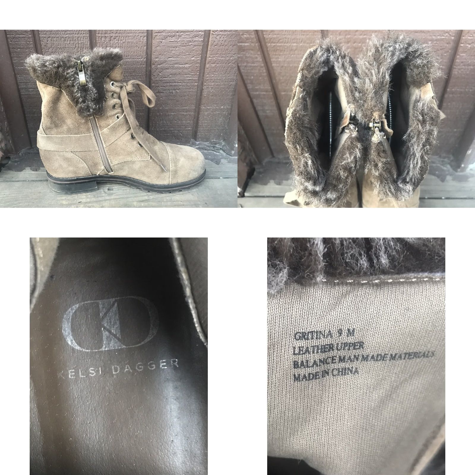 Vintage Kelsi Dagger GRITINA Women 9M Brown Leather Sidezip Bucklestrap Midcalf Boots Size US 9 / IT 39 - 8 Thumbnail