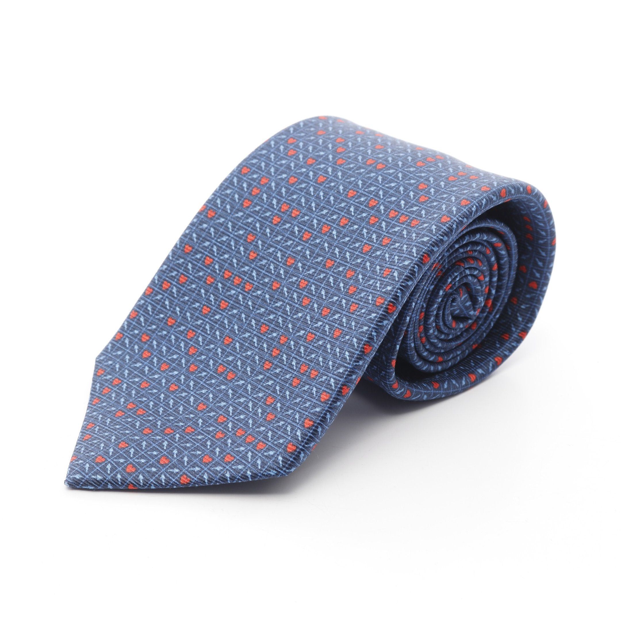 Bvlgari Bvlgari Tie Heart Arrow Silk Dark Navy Red Light Blue Size ONE SIZE - 1 Thumbnail