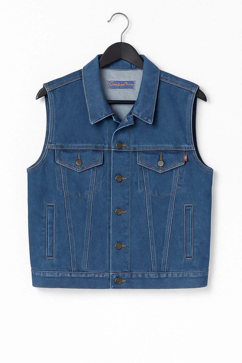 Japanese Brand Vintage Campus Hero Denim Vest Classic Blue Jean Sleeveless Size US L / EU 52-54 / 3 - 1 Thumbnail