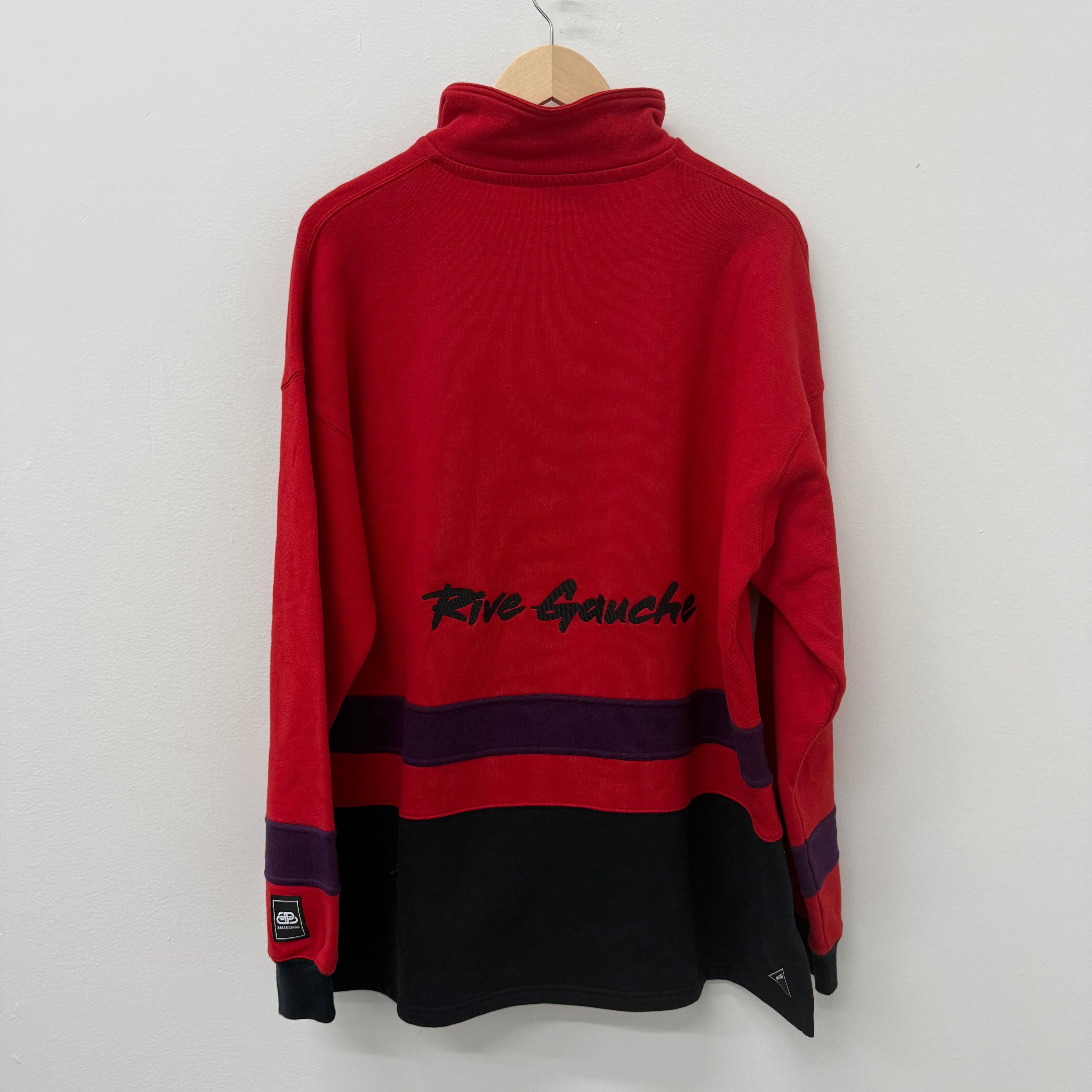 Balenciaga Balenciaga Red Rive BB Quarterzip Sweatshirt - Size S Size US S / EU 44-46 / 1 - 2 Thumbnail