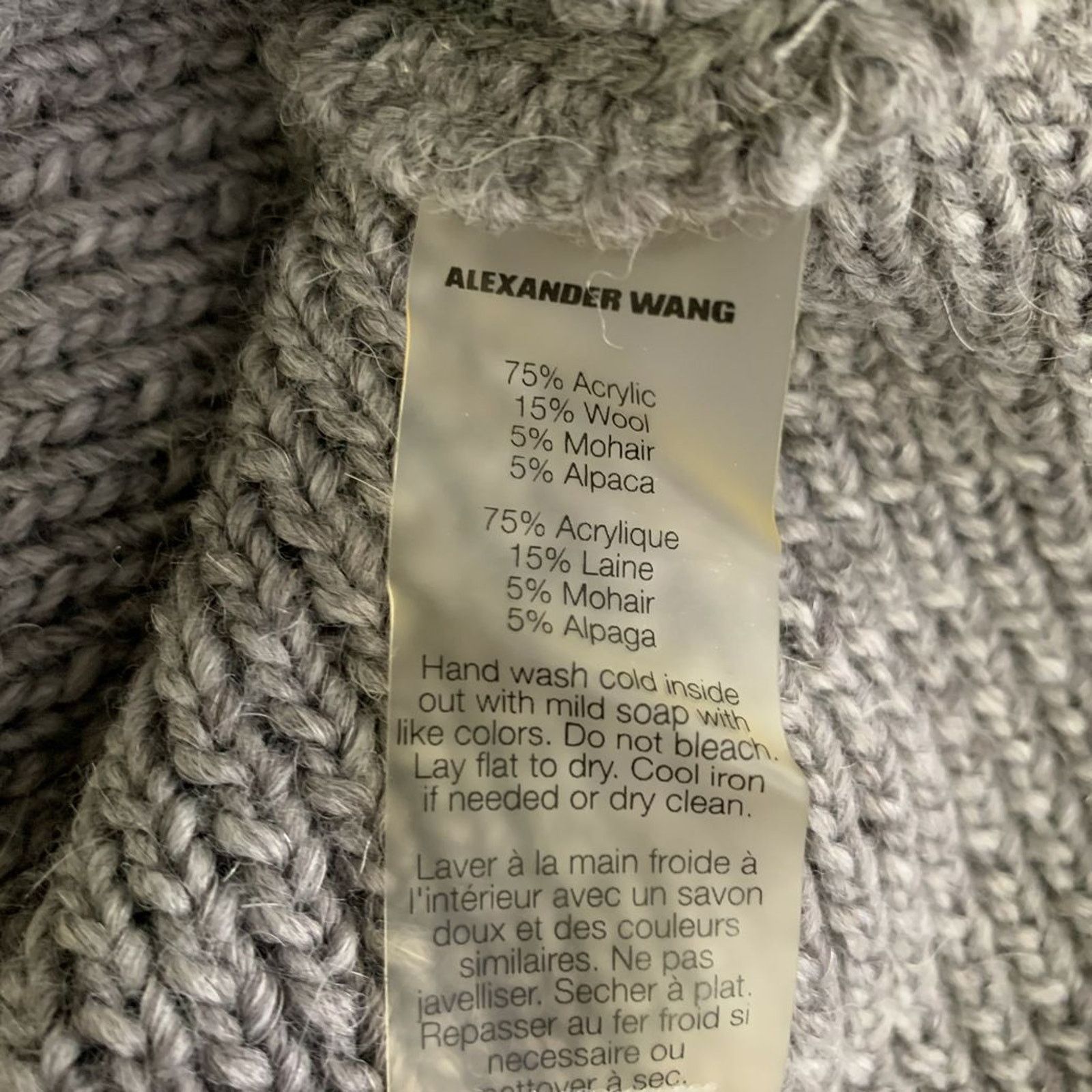 T by Alexander Wang T by ALEXANDER WANG XS Grey Wool Blend Turtleneck Pullover Size XS / US 0-2 / IT 36-38 - 5 Thumbnail