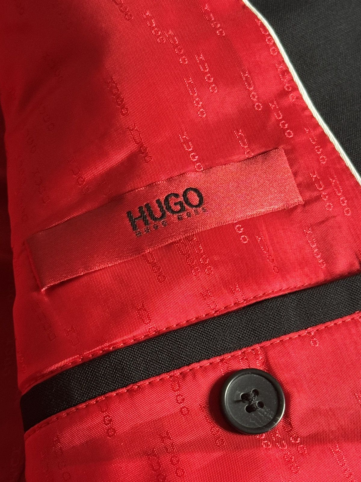 Designer × Hugo × Hugo Boss Hugo Boss IT44/US34R suit black blazer + pants trousers Size 34R - 9 Thumbnail