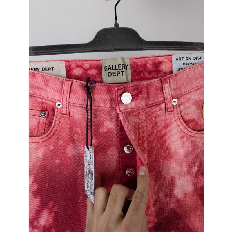 Gallery Dept. o1rshd1 Biscayne Tie-Dye Slim Fit Denim Jeans in Red Size US 32 / EU 48 - 7 Thumbnail