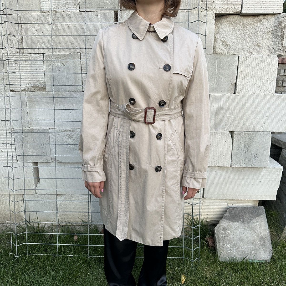 Weekend Max Mara Weekend Max Mara Coat Trench Beige Size L / US 10 / IT 46 - 1 Thumbnail