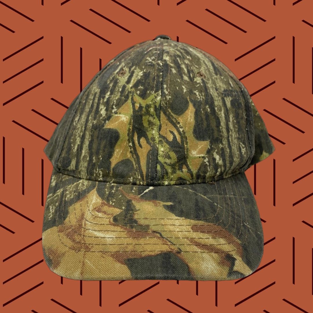 Vintage VINTAGE MOSSY OAK CAMOFLAGE OUTDOOR CAP HUNTING HAT CAP BLANK NO LOGO VTG OFFICIAL FISH Size ONE SIZE - 1 Thumbnail