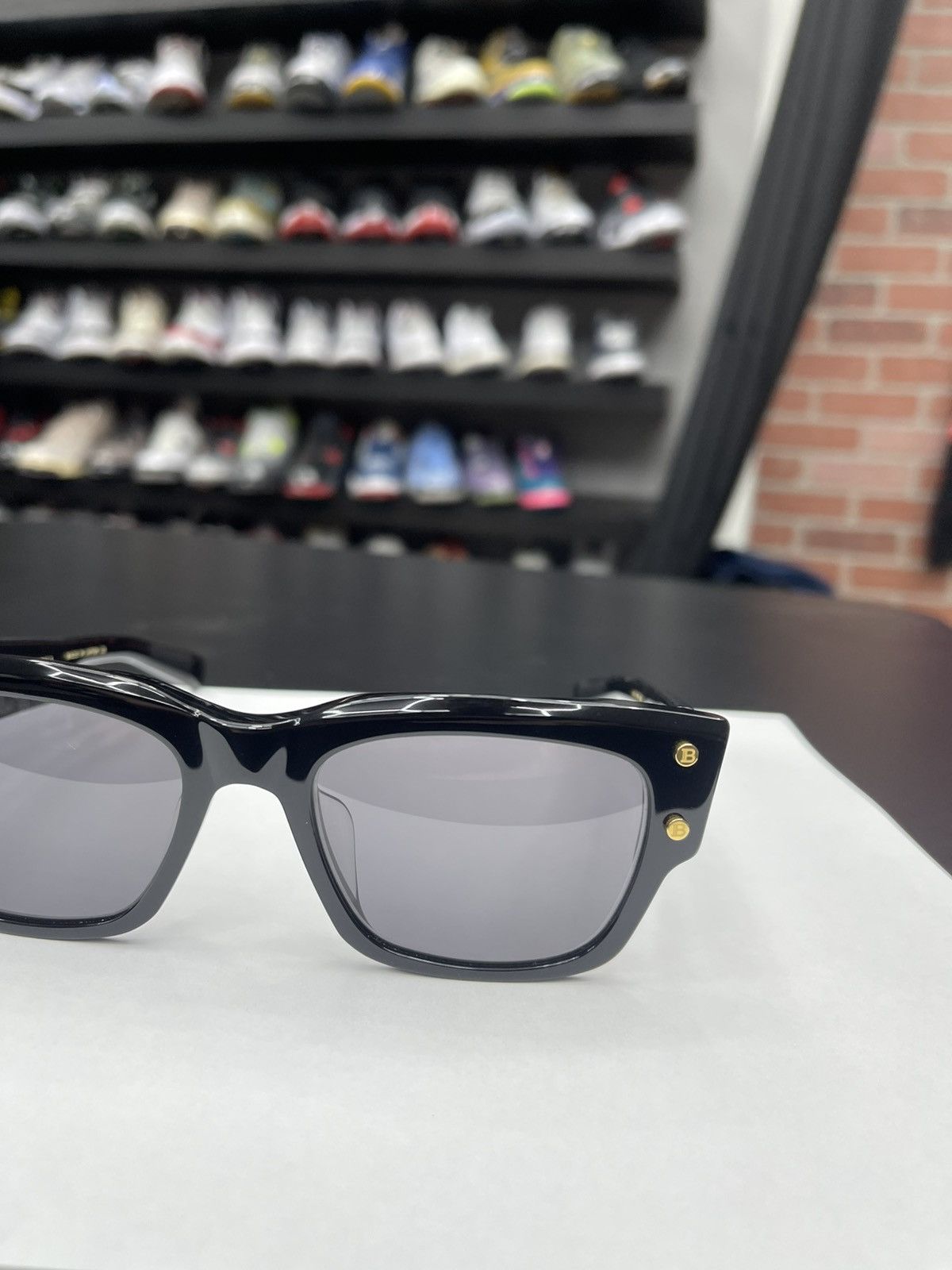Balmain Balmain B-IV Black Square Unisex Sunglasses Black & Gold Size ONE SIZE - 3 Thumbnail