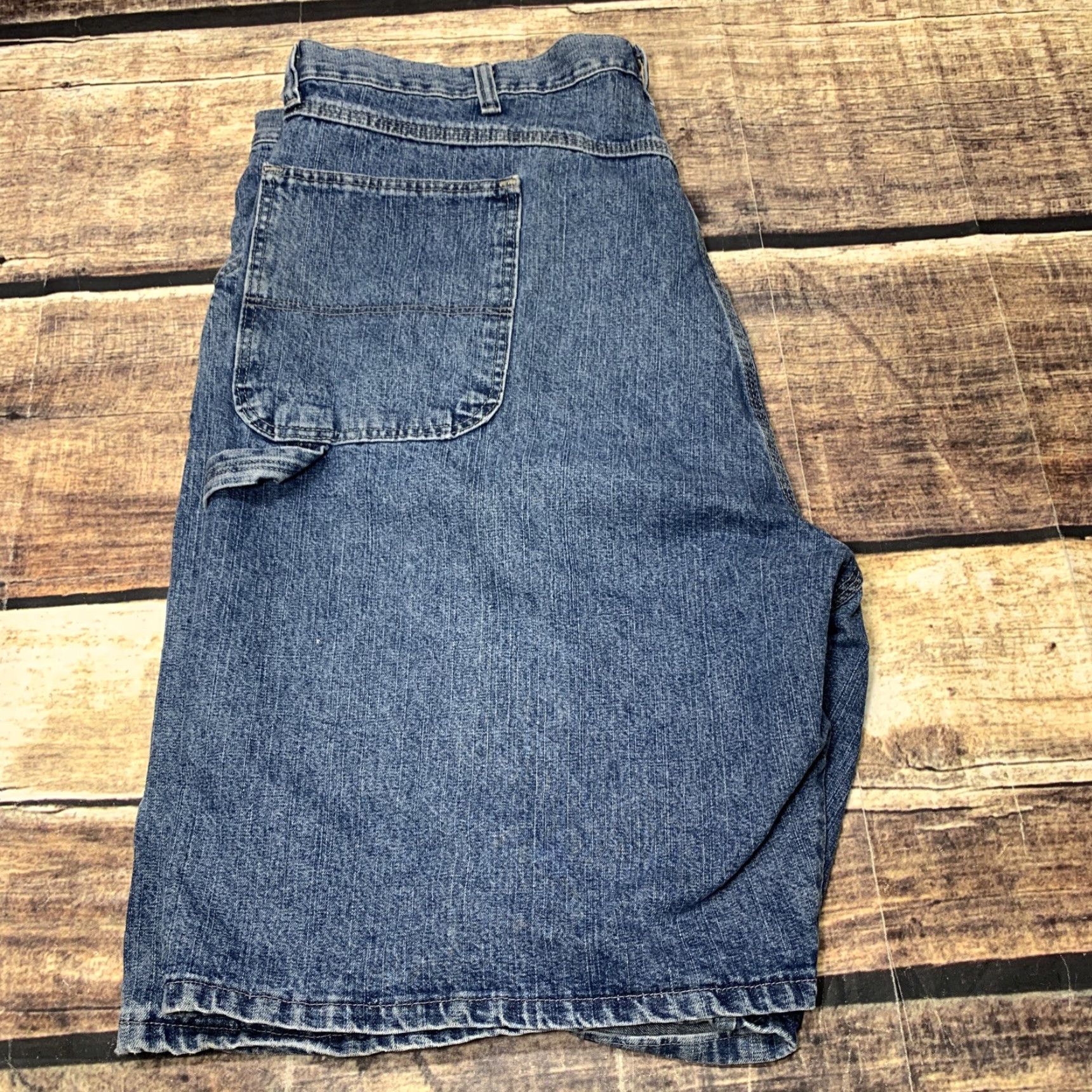 Wrangler Wrangler Carpenter Shorts Blue Jean Mens 42 Denim Work Cargo Authentic Denim Carpenters Regular Rise 5-Pocket Zip Belt Loops Size US 38 / EU 54 - 6 Thumbnail
