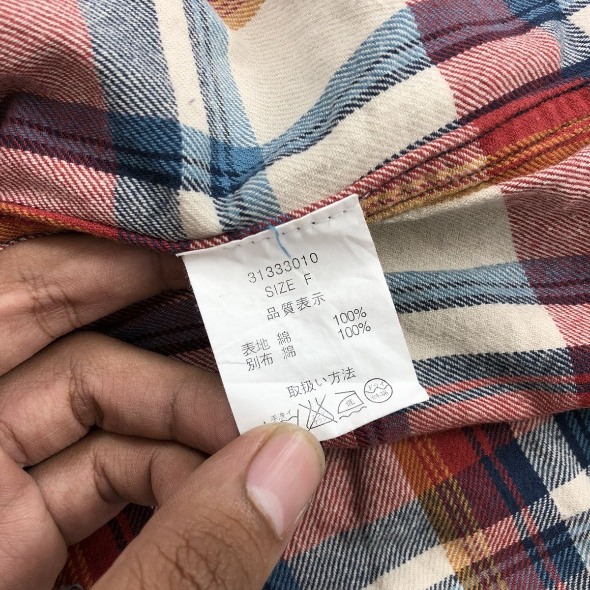 If Six Was Nine × Japanese Brand × Le Grande Bleu (L.G.B.) 2000's GOA Unfinished Plaid Punk Style Western Shirt Flannel Size US M / EU 48-50 / 2 - 11 Thumbnail